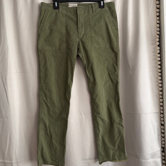 Nili Lotan Jenna Pants Green Raw Hem Flap Pocket Size 10 - Picture 3 of 7